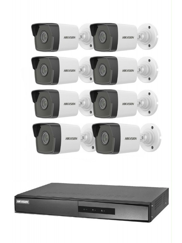 Hikvision 8'li 2MP 1080P IP Kamera Seti…